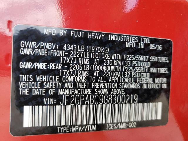 Photo 10 from auction – 2016 SUBARU CROSSTREK with VIN JF2GPABC9G8300219