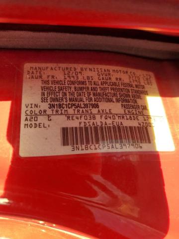 Photo 10 from auction – 2010 NISSAN VERSA S with VIN 3N1BC1CP5AL397906