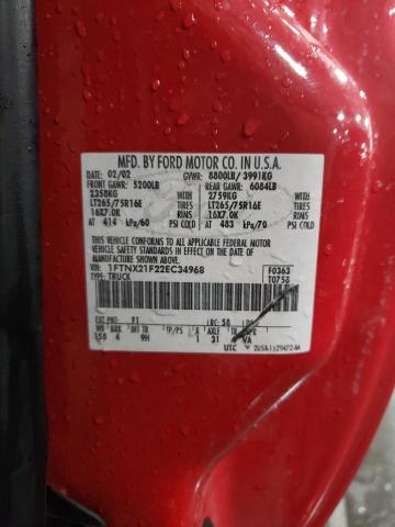 Photo 10 from auction – 2002 FORD F250 SUPER with VIN 1FTNX21F22EC34968