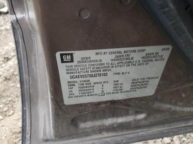 Photo 10 from auction – 2008 BUICK ENCLAVE CX with VIN 5GAEV23738J278183