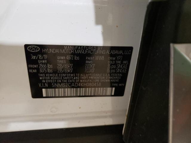 Photo 10 from auction – 2019 HYUNDAI SANTA FE S with VIN 5NMS2CAD4KH080458