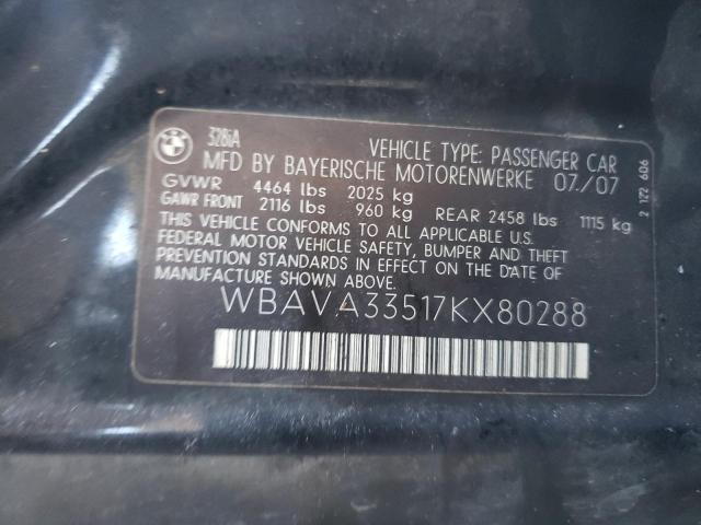 Photo 10 from auction – 2007 BMW 328 I with VIN WBAVA33517KX80288