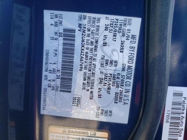 صورة رقم 10 من المزاد - 2004 FORD EXPLORER X مع VIN 1FMZU63KX4ZA67696