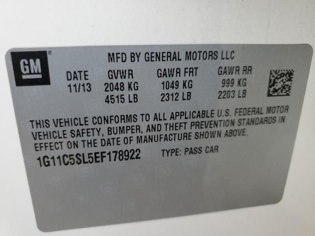 Photo 10 from auction – 2014 CHEVROLET MALIBU 1LT with VIN 1G11C5SL5EF178922