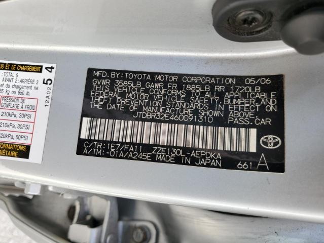 Photo 10 from auction – 2006 TOYOTA COROLLA CE with VIN JTDBR32E460091310