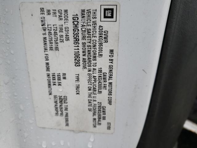 Photo 10 from auction – 2001 CHEVROLET EXPRESS G3 with VIN 1GCHG35R611106293