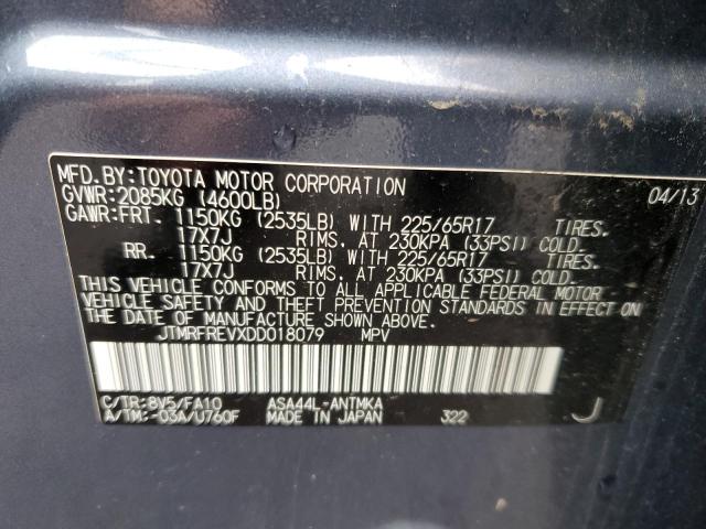 Photo 10 from auction – 2013 TOYOTA RAV4 XLE with VIN JTMRFREVXDD018079
