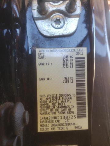 Photo 10 from auction – 2012 NISSAN ALTIMA S with VIN 1N4AL2EP0CC138725