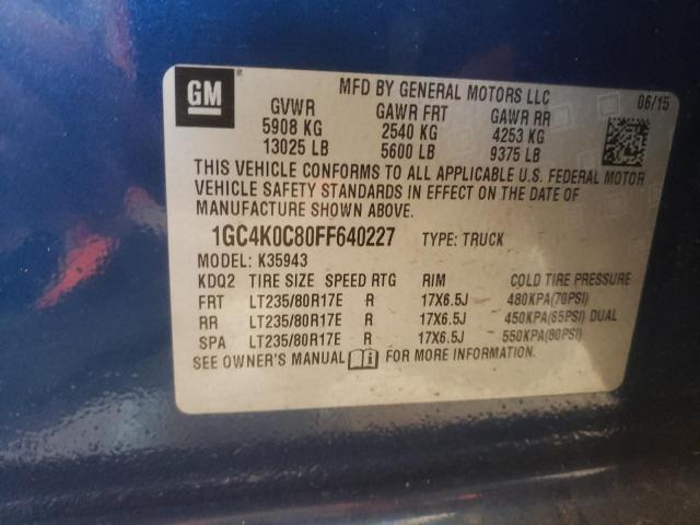 Photo 10 from auction – 2015 CHEVROLET SILVERADO with VIN 1GC4K0C80FF640227