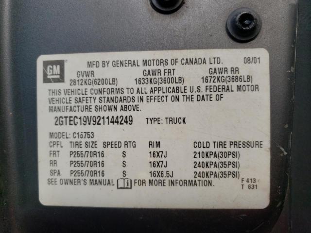 Photo 10 from auction – 2002 GMC NEW SIERRA with VIN 2GTEC19V921144249