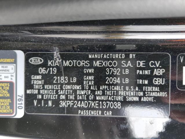 Photo 10 from auction – 2019 KIA FORTE FE with VIN 3KPF24AD7KE137038