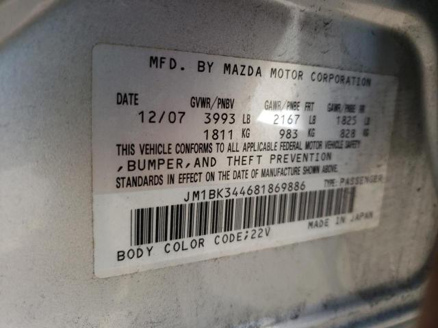 Photo 10 from auction – 2008 MAZDA 3 HATCHBAC with VIN JM1BK344681869886