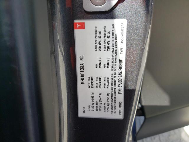 Photo 10 from auction – 2018 TESLA MODEL 3 with VIN 5YJ3E1EA5JF032001