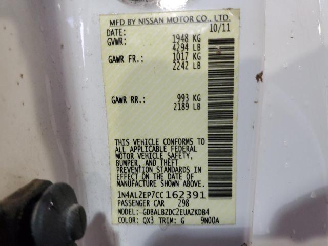 Photo 10 from auction – 2012 NISSAN ALTIMA S with VIN 1N4AL2EP7CC162391
