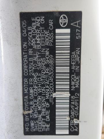 Photo 10 from auction – 2005 TOYOTA PRIUS with VIN JTDKB20U453065859
