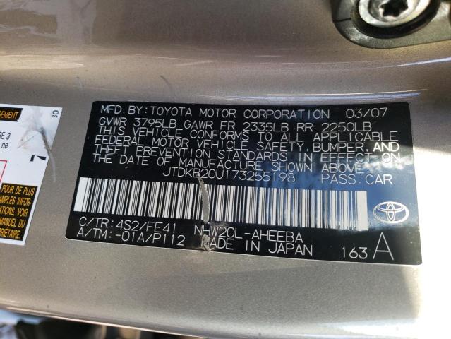 Photo 10 from auction – 2007 TOYOTA PRIUS with VIN JTDKB20U173255198