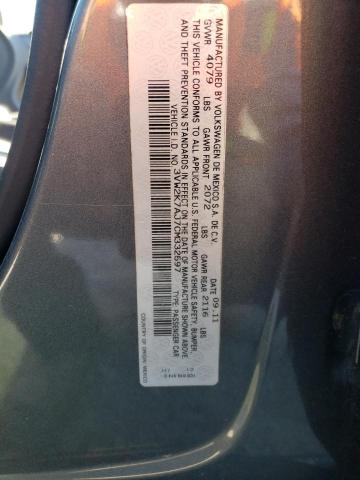 Photo 10 from auction – 2012 VOLKSWAGEN JETTA BASE with VIN 3VW2K7AJ7CM332597