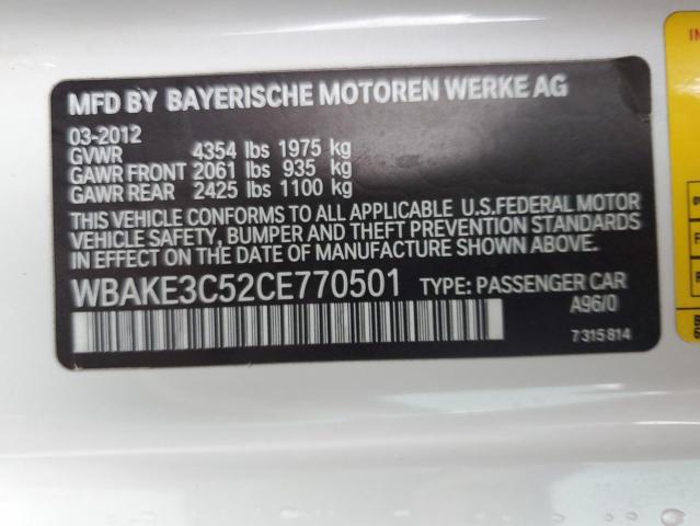 Photo 10 from auction – 2012 BMW 328 I with VIN WBAKE3C52CE770501