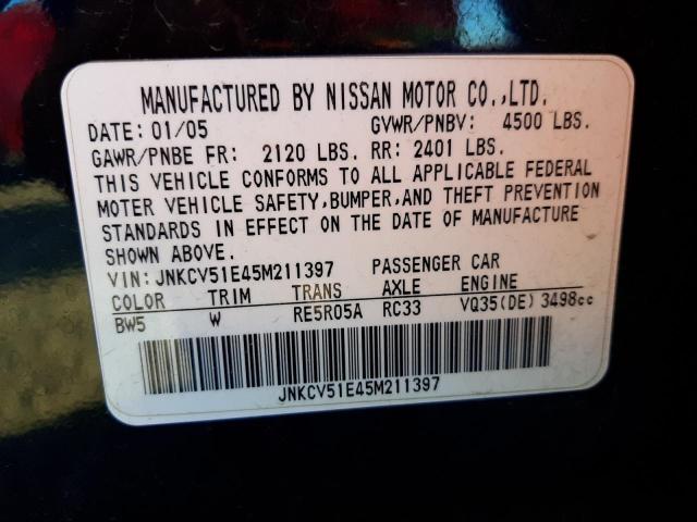 Photo 10 from auction – 2005 INFINITI G35 with VIN JNKCV51E45M211397