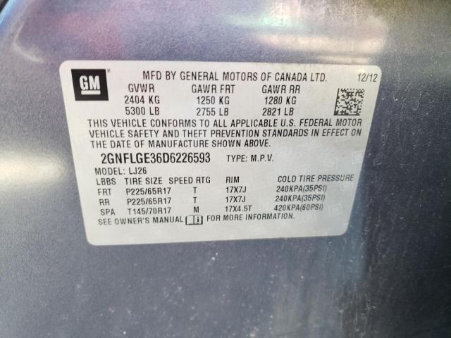 Photo 10 from auction – 2013 CHEVROLET EQUINOX LT with VIN 2GNFLGE36D6226593