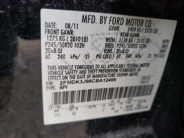Photo 10 from auction – 2012 FORD EDGE SEL with VIN 2FMDK3J98CBA12499