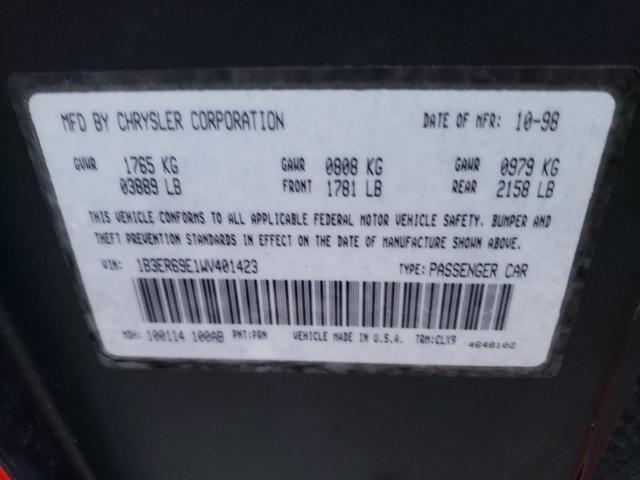 Photo 10 from auction – 1998 DODGE VIPER GTS with VIN 1B3ER69E1WV401423