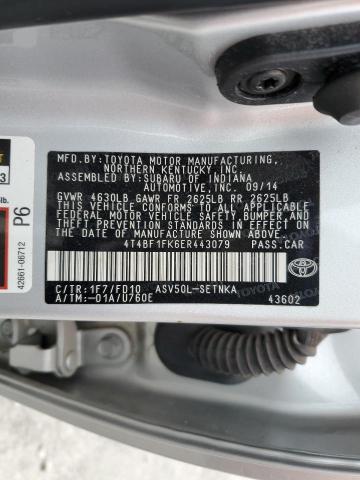 Photo 10 from auction – 2014 TOYOTA CAMRY L with VIN 4T4BF1FK6ER443079