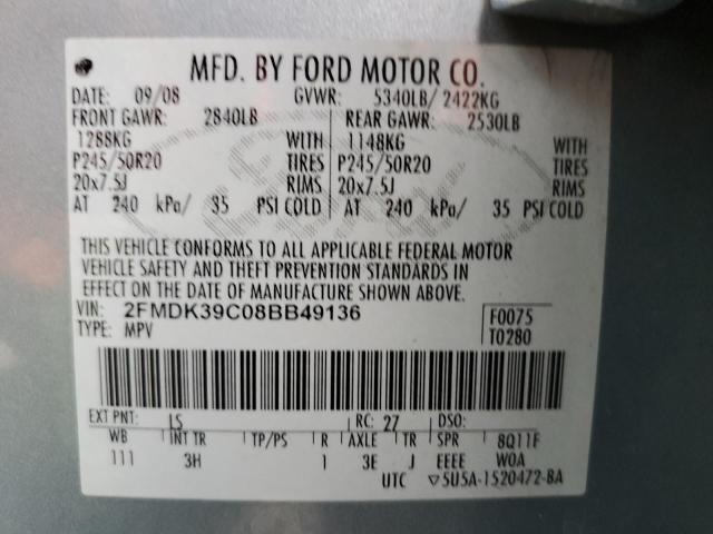 Photo 10 from auction – 2008 FORD EDGE LIMIT with VIN 2FMDK39C08BB49136