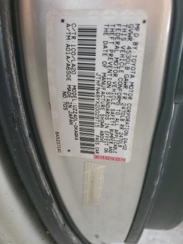 Photo 10 from auction – 2002 LEXUS SC 430 with VIN JTHFN48YX20029715