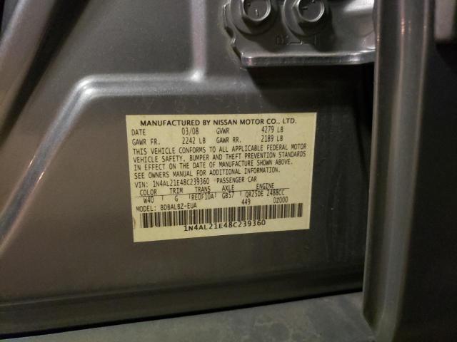 Photo 10 from auction – 2008 NISSAN ALTIMA 2.5 with VIN 1N4AL21E48C239360