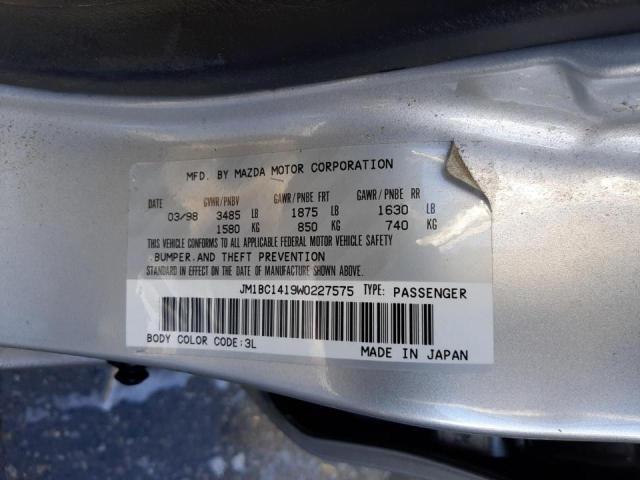 Photo 10 from auction – 1998 MAZDA PROTEGE DX with VIN JM1BC1419W0227575