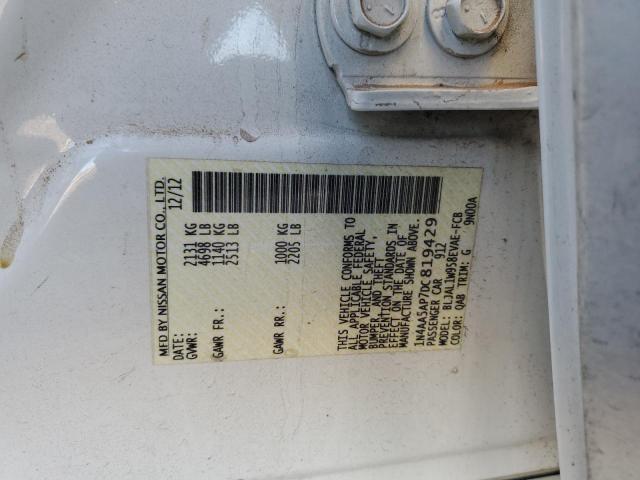 Photo 10 from auction – 2013 NISSAN MAXIMA S with VIN 1N4AA5AP7DC819429