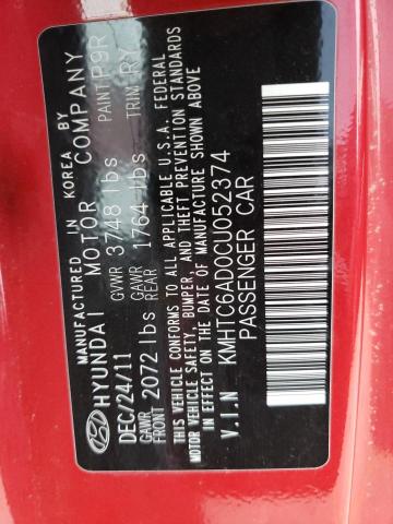 Photo 10 from auction – 2012 HYUNDAI VELOSTER with VIN KMHTC6AD0CU052374