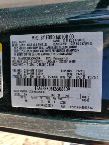 Photo 10 from auction – 2019 FORD MUSTANG BU with VIN 1FA6P8K06K5506509