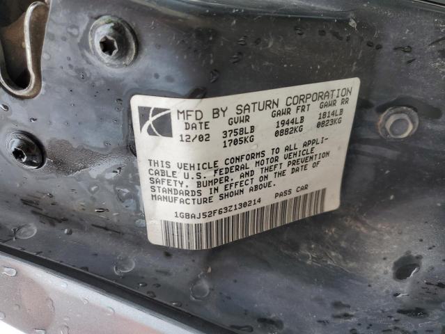 Photo 10 from auction – 2003 SATURN ION LEVEL with VIN 1G8AJ52F63Z130214