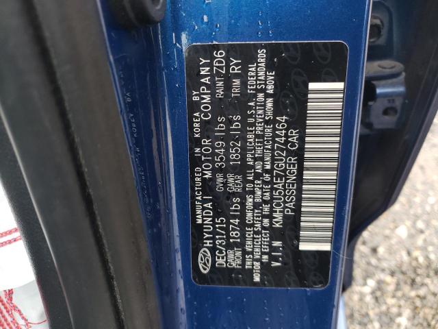 Photo 10 from auction – 2016 HYUNDAI ACCENT SPO with VIN KMHCU5AE7GU274464