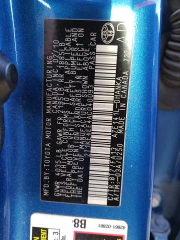 Photo 10 from auction – 2010 TOYOTA COROLLA MA with VIN 2T1KE4EE4AC040093