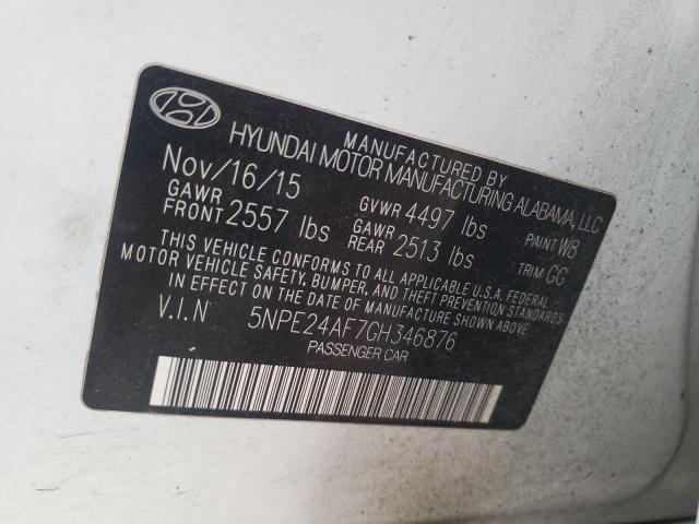 Photo 10 from auction – 2016 HYUNDAI SONATA SE with VIN 5NPE24AF7GH346876