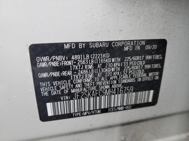 Photo 10 from auction – 2021 SUBARU FORESTER P with VIN JF2SKAFC9MH416759