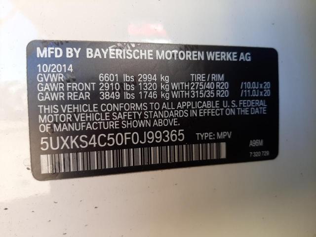 Photo 10 from auction – 2015 BMW X5 XDRIVE3 with VIN 5UXKS4C50F0J99365