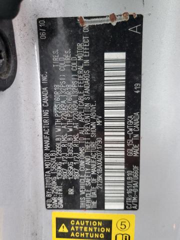 Фото 10 с аукциона – 2010 LEXUS RX 350 с VIN 2T2BK1BAXAC071790
