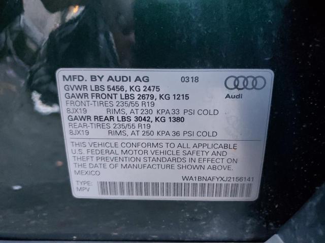 Photo 10 from auction – 2018 AUDI Q5 PREMIUM with VIN WA1BNAFYXJ2156141
