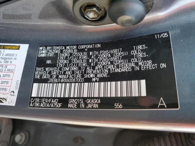 Photo 10 from auction – 2006 TOYOTA 4RUNNER SR with VIN JTEBU14RX60087003