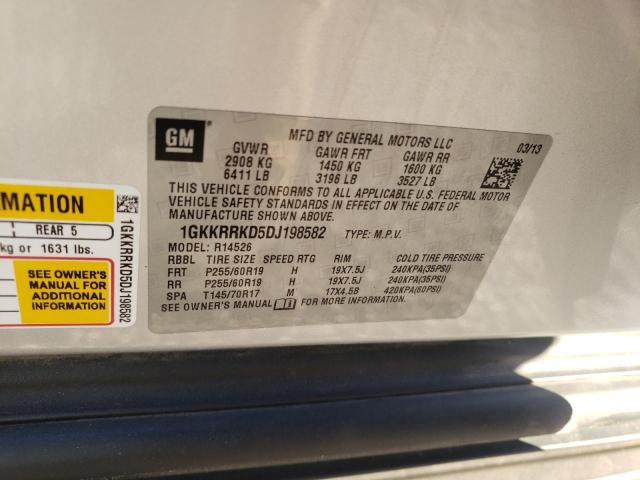 Photo 10 from auction – 2013 GMC ACADIA SLT with VIN 1GKKRRKD5DJ198582