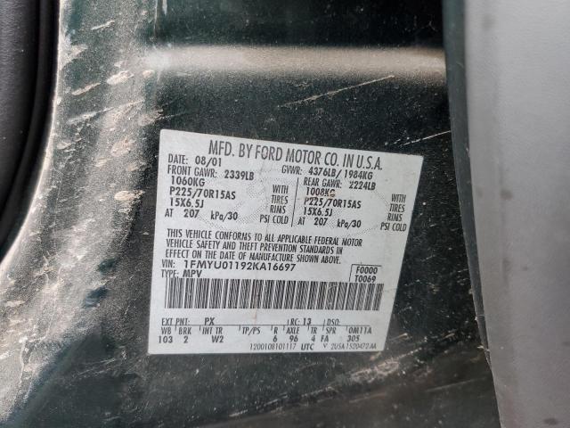 Photo 10 from auction – 2002 FORD ESCAPE XLS with VIN 1FMYU01192KA16697