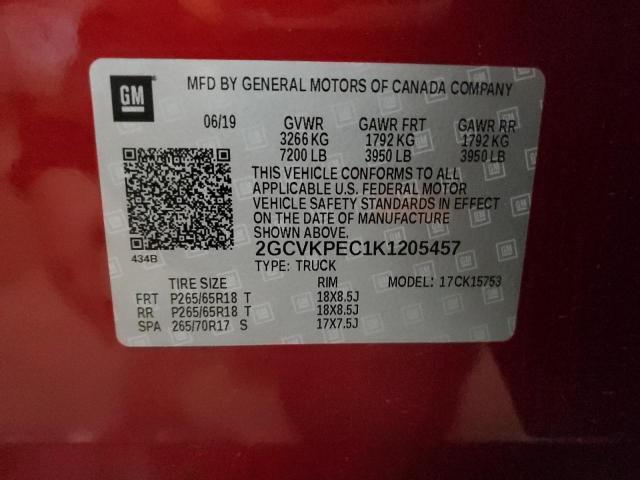 Photo 10 from auction – 2019 CHEVROLET SILVERADO with VIN 2GCVKPEC1K1205457