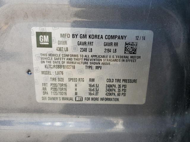 Photo 10 from auction – 2015 CHEVROLET TRAX 1LT with VIN KL7CJRSB8FB102718