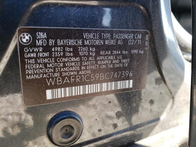 Photo 10 from auction – 2011 BMW 528 I with VIN WBAFR1C59BC747396