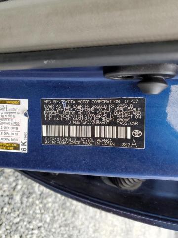 Photo 10 from auction – 2007 TOYOTA CAMRY CE with VIN JTNBE46K273088600