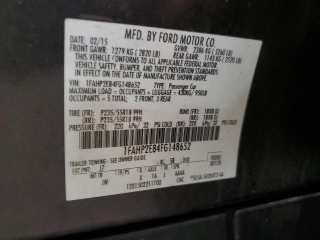 Photo 10 from auction – 2015 FORD TAURUS SEL with VIN 1FAHP2E84FG148652